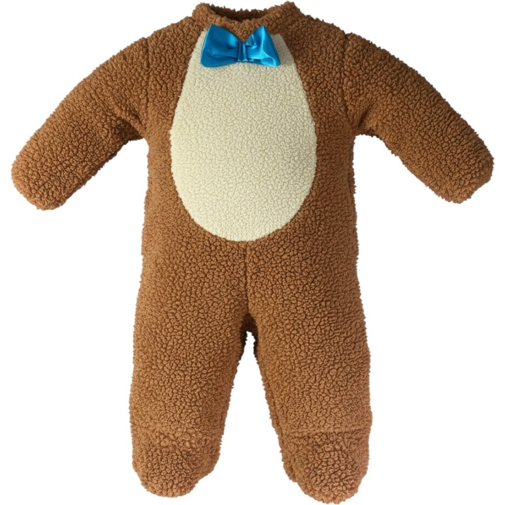 Rubies Noahs Ark Oatmeal Bear Infant Costume Teddy Jumpsuit Blue Bow Tie 0-6M
